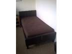 Faux Leather Single Bed + Other Items Faux Brown Leather....